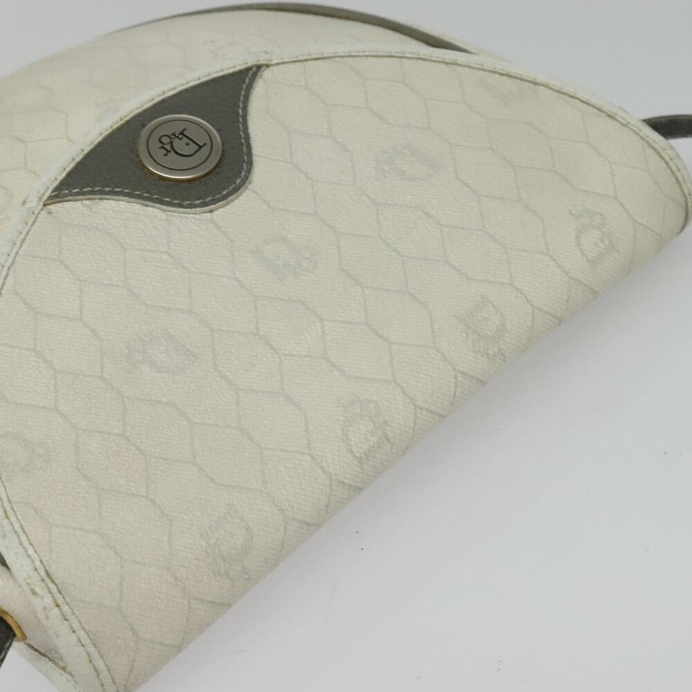 DIOR Honeycomb Canvas Shoulder Bag Pvc White Gold - Picture 6 of 12